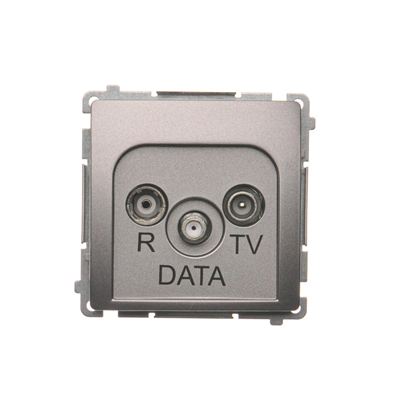 R-TV-DATA socket (module) metallic stainless steel