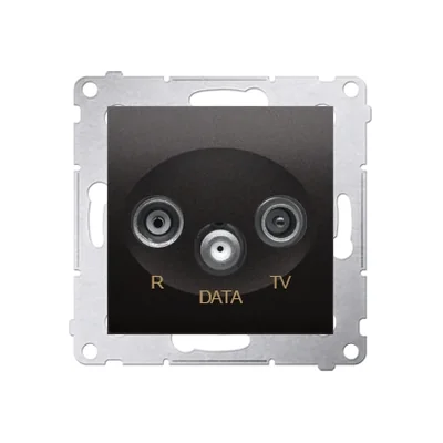 R-TV-DATA zásuvka (modul) antracitová (kovová)