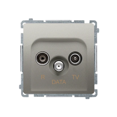 R-TV-DATA zásuvka (modul) saténová metalíza