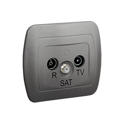 R-TV-SAT antenna socket silver (metallic)