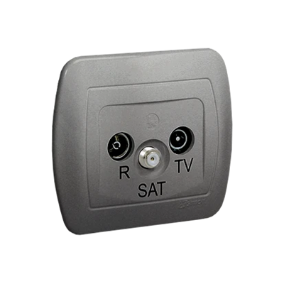 R-TV-SAT antenna socket silver (metallic)