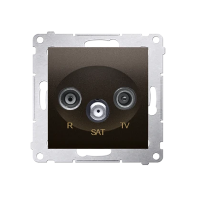 R-TV-SAT end/end antenna socket (module) bronze matt metallic