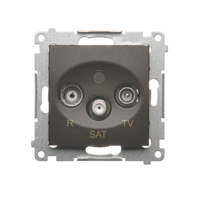 R-TV-SAT end/end antenna socket (module) bronze matt metallic