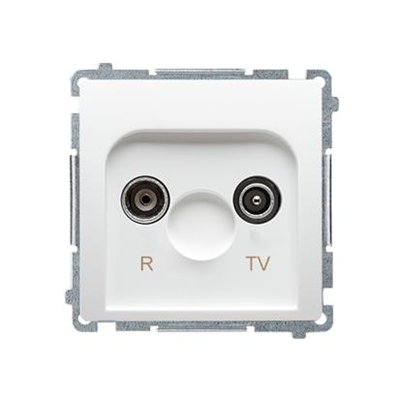 R-TV terminal socket for pass-through sockets (module) white