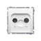 R-TV terminal socket for pass-through sockets (module) white