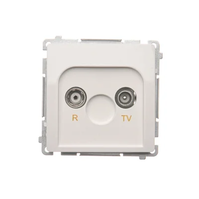 R-TV terminal socket for pass-through sockets (module) white