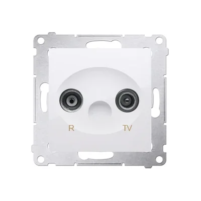 R-TV terminal socket for pass-through sockets (module) white