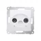 R-TV terminal socket for pass-through sockets (module) white