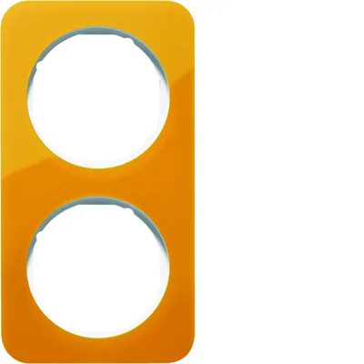 R.1 2-gang cadre acrylique transparent orange/blanc