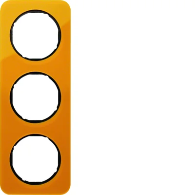 R.1 3-gang clear acrylic orange/black frame