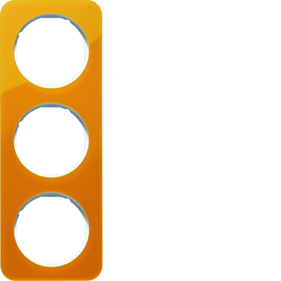 R.1 3-gang clear acrylic orange/white frame