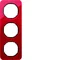 R.1 3-gang clear acrylic red/black frame
