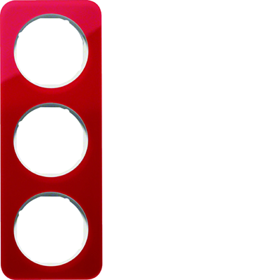 R.1 3-gang clear acrylic red/white frame