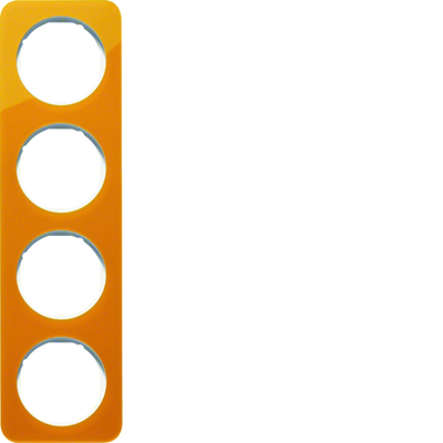 R.1 4-gang clear acrylic orange/white frame