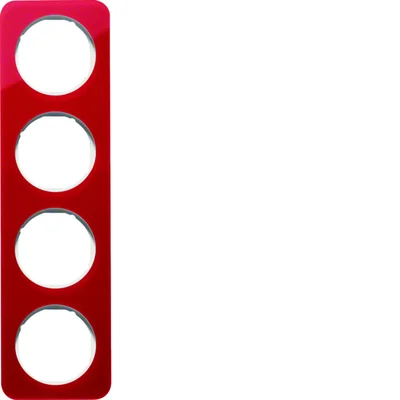 R.1 4-gang clear acrylic red/white frame