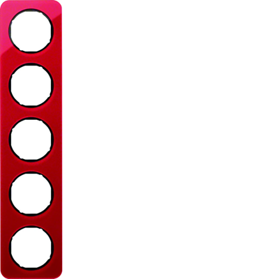 R.1 5-gang clear acrylic red/black frame