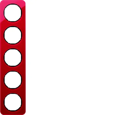 R.1 5-gang clear acrylic red/black frame