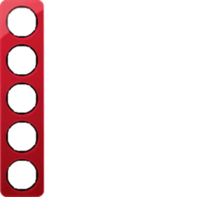 R.1 5-gang clear acrylic red/black frame