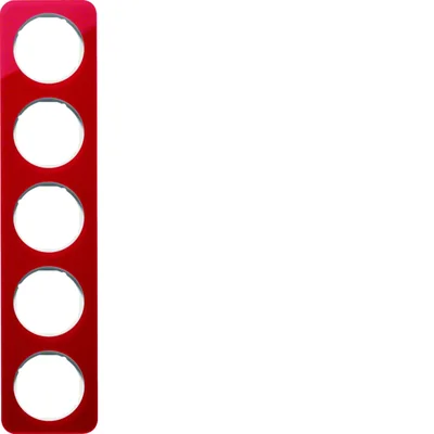 R.1 5-gang clear acrylic red/white frame