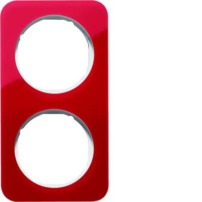 R.1 Cadre double acrylique transparent rouge/blanc