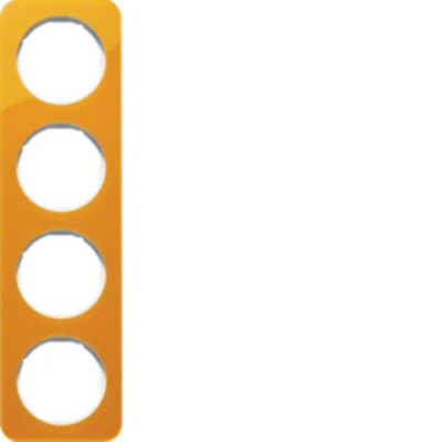 R.1 Cornice 4 ante, acrilico trasparente, arancio/bianco