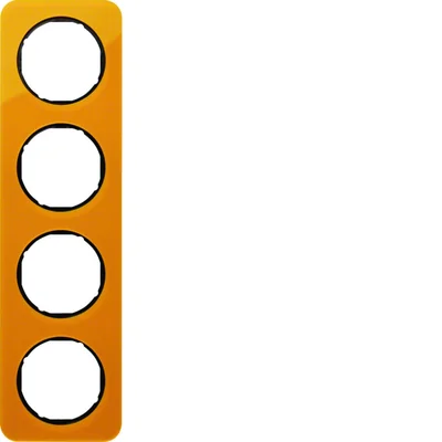 R.1 Cornice 4 volte in acrilico trasparente arancio/nero