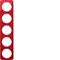 R.1 Cornice 5 volte in acrilico trasparente rosso/bianco