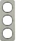 R.1 Frame 3-gang stainless steel/black
