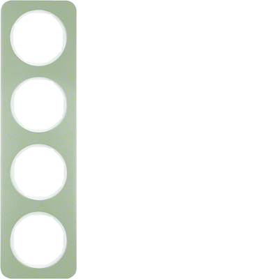 R.1 Frame 4-gang stainless steel/white