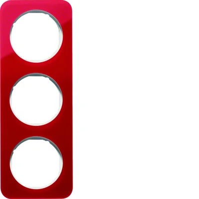 R.1 Marco triple transparente, acrílico rojo/blanco