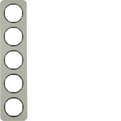 R.1 Rahmen 5fach Edelstahl/Schwarz