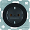 R.1 SCHUKO socket black gloss