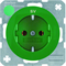R.1 SCHUKO socket with green gloss print