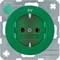 R.1 SCHUKO socket with green gloss print