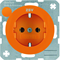 R.1 SCHUKO socket with orange gloss print