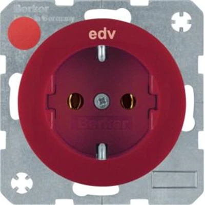 R.1 SCHUKO socket with red gloss print