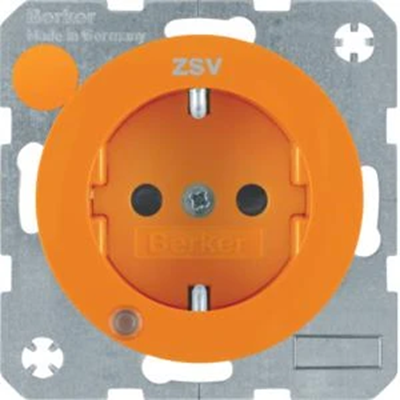 R.1 SCHUKO-Steckdose mit orangefarbener LED-Steuerung