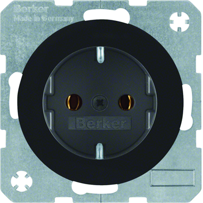 R.1 SCHUKO-Steckdose schwarz glänzend