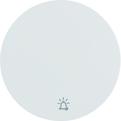 R.1/R.3 Button with imprinted "bell" symbol, glossy white