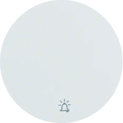 R.1/R.3 Button with imprinted "bell" symbol, glossy white