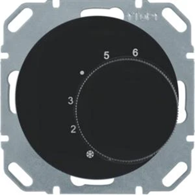 R.1/R.3 Controlador de temperatura ambiente con contacto variable, negro brillante