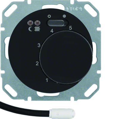 R.1/R.3 Floor temperature controller with NO contact, glossy black