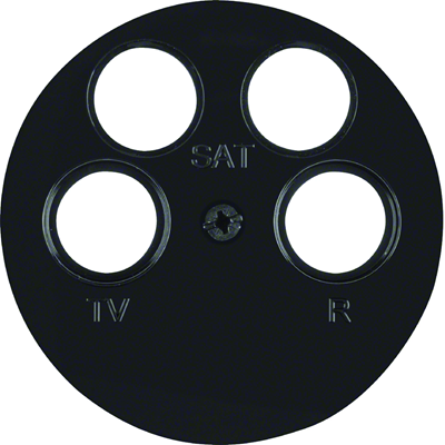 R.1/R.3 Front plate for 4-output antenna socket, glossy black