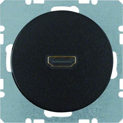 R.1/R.3 Gniazdo HDMI czarne połysk