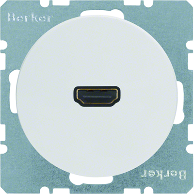 R.1/R.3 HDMI socket with 90° connection, glossy white