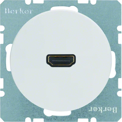 R.1/R.3 HDMI socket with 90° connection, glossy white