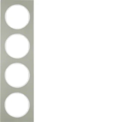 R.3 Cadre 4 postes acier inoxydable/blanc