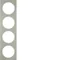 R.3 Cadre 4 postes acier inoxydable/blanc