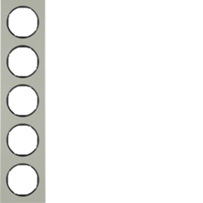 R.3 Cadre 5 postes acier inoxydable/noir