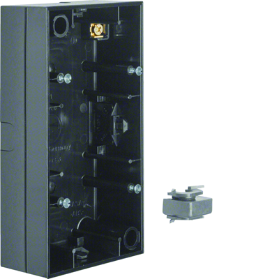 R.3 Caja de superficie doble negro brillo